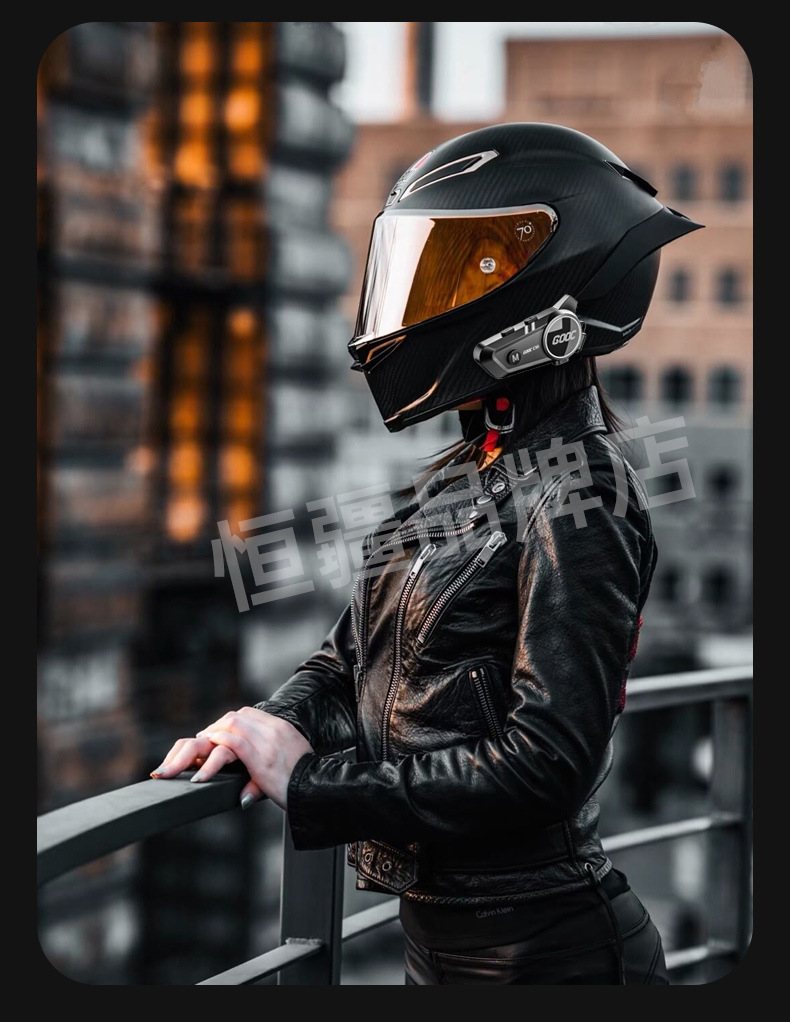 Suitable for Hengjiang-C50 Heavy Bass Motorcycle Helmet Bluetooth Headset Waterproof Noise Reduction Long Battery Life Mesh