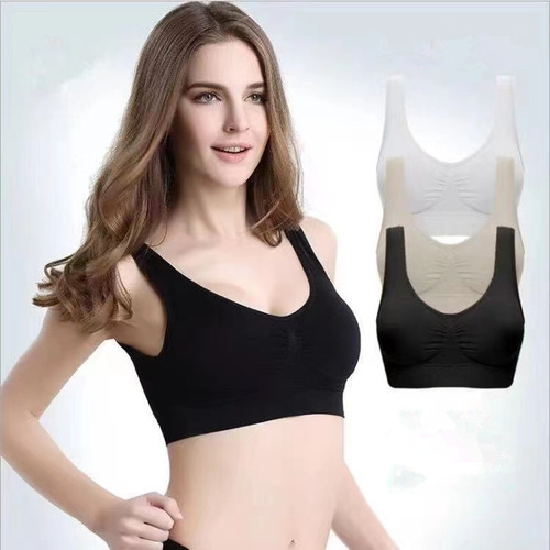 Foreign trade single-layer large size adjustable push-up sports bra, no pads, no wires, no trace push-up bra
