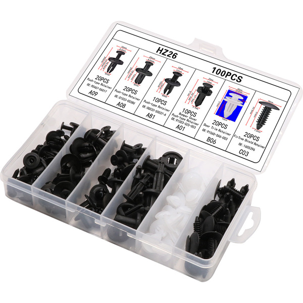 Cross -border 100pcs box buckle 6 kinds of car universal buckle set…