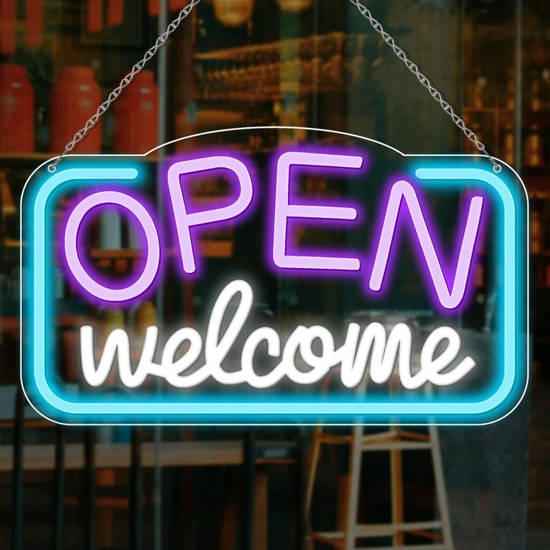 跨境open霓虹灯发光字营业中USB口亚克力LED酒吧造型霓虹灯牌工厂|undefined