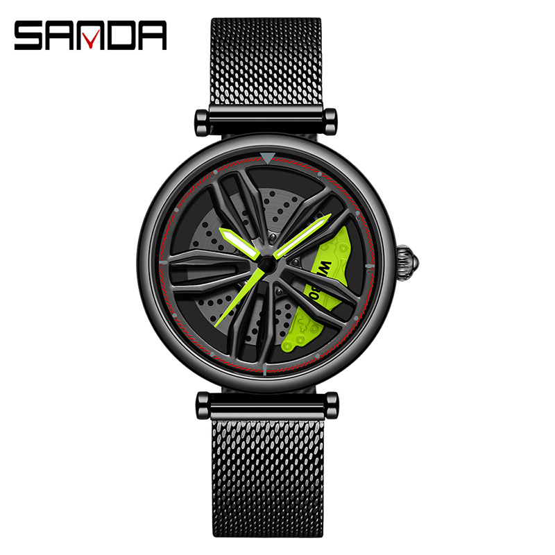 1074 메쉬 벨트 블랙과 그린