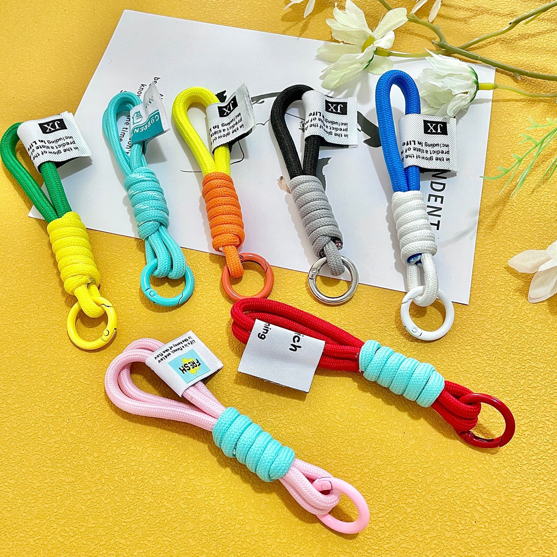 Creative Mobile phone lanyard keychain simple short phone case universal color matching lanyard car key ring pendant