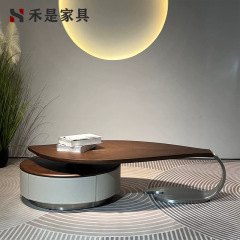 中古風茶何客間家庭用現代軽豪華デザイナー創意木の葉茶何2025新型イタリア式極簡