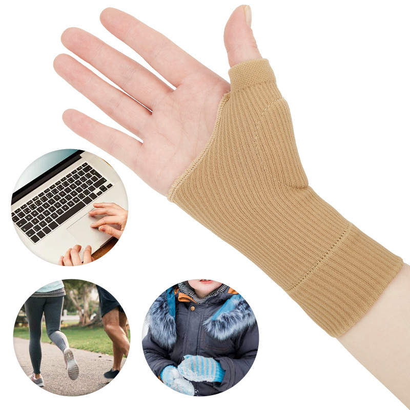 Protección de muñeca Palm hombres y mujeres deportes conjuntos esguinces correa de muñeca elástica caliente a prueba de frío fitness medio dedo guantes fábrica