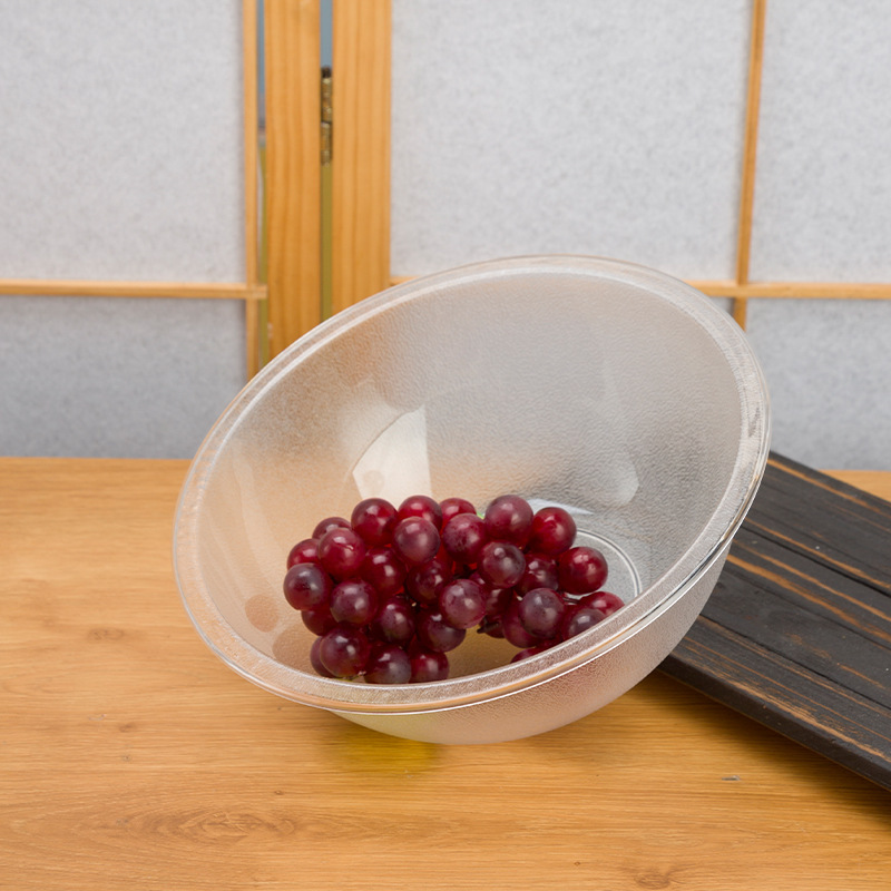 Large salad bowl household kitchen transparent fruit washing cold and mixed vegetable bowl PET Bowl spicy hot vegetable bowl wholesale