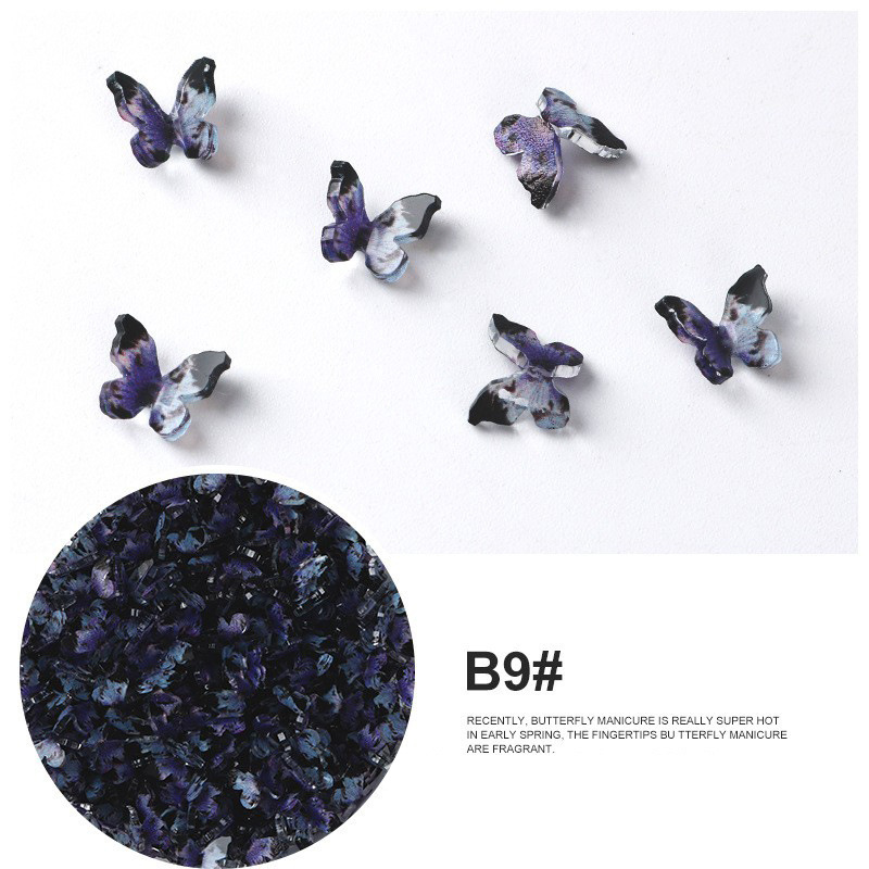 Acrílico mariposa resina tridimensional accesorios de uñas accesorios de flores plástico transparente uñas hechas a mano material DIY image 23