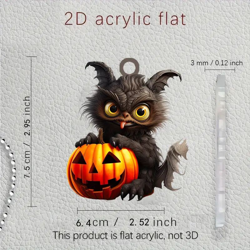 Halloween nuevo 2D dibujos animados pequeño monstruo colgante plano transfronterizo coche retrovisor colgante llavero colgante