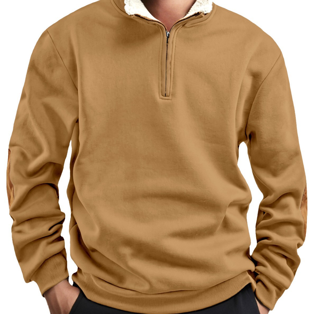 Europa y los Estados Unidos transfronterizos TEMU nuevo tipo de suéter Amazon retro cuello medio abierto hombre de manga larga suéter casual estadounidense