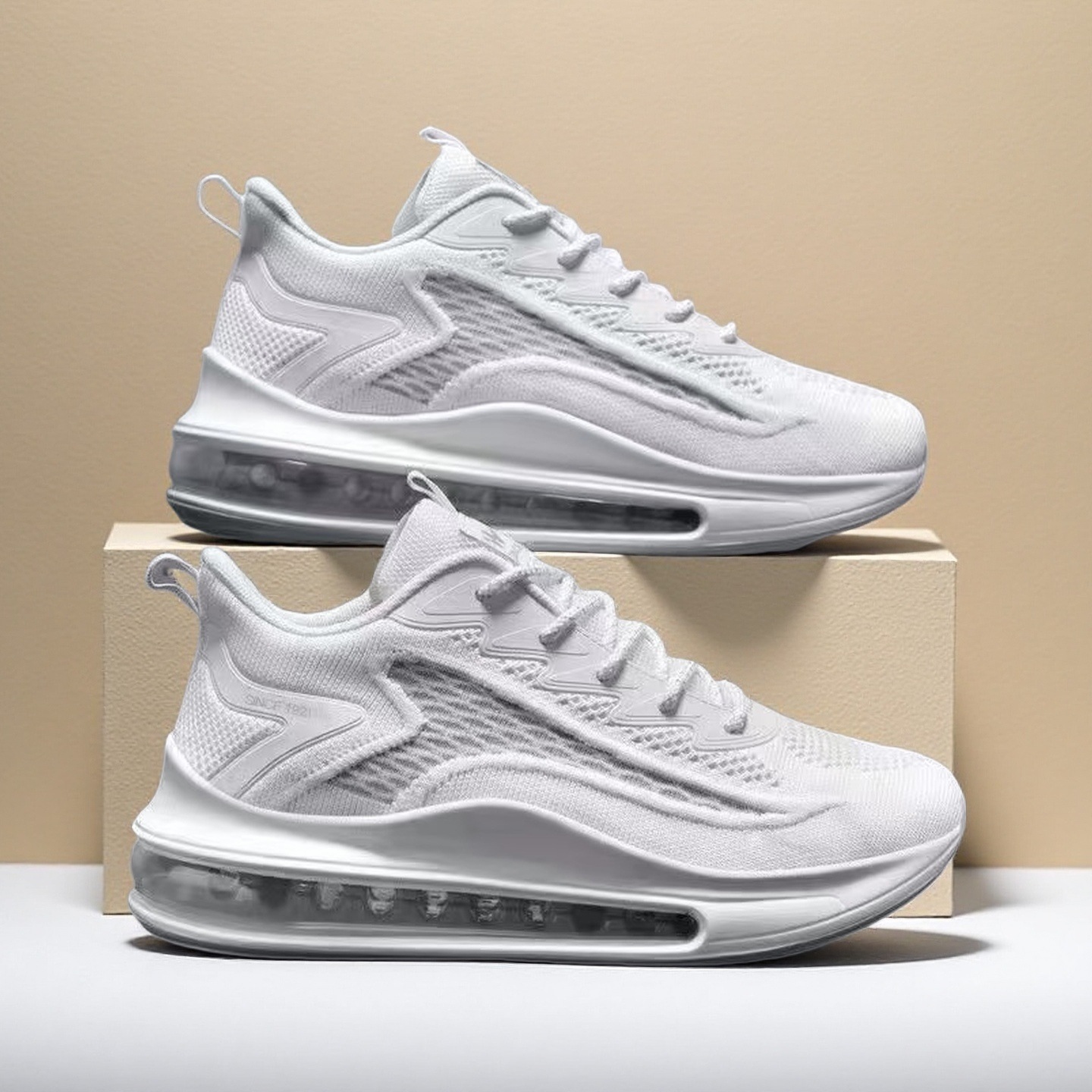 남성 신발 2025 풀 팜 에어 쿠션 운동화 통기성 두꺼운 밑창 유행 신발 남성 스포츠 및 레저 충격 흡수 미끄럼 방지 내마모성 모델