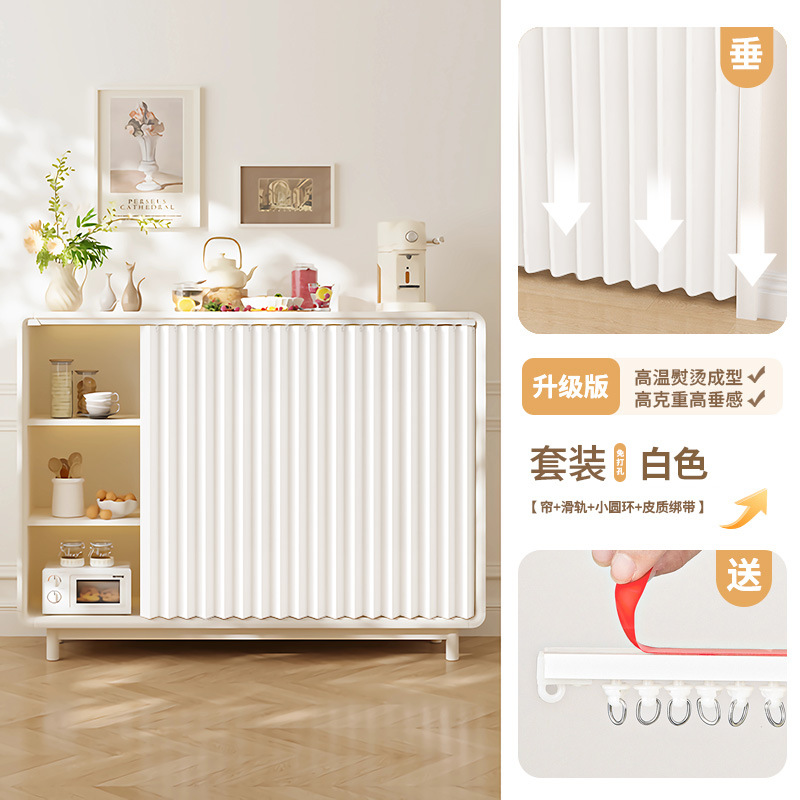 Gabinete plegable cortina de bloqueo gabinete de cocina impermeable y sin perforaciones gabinete de almacenamiento de artículos diversos cortina de tela fea a prueba de polvo