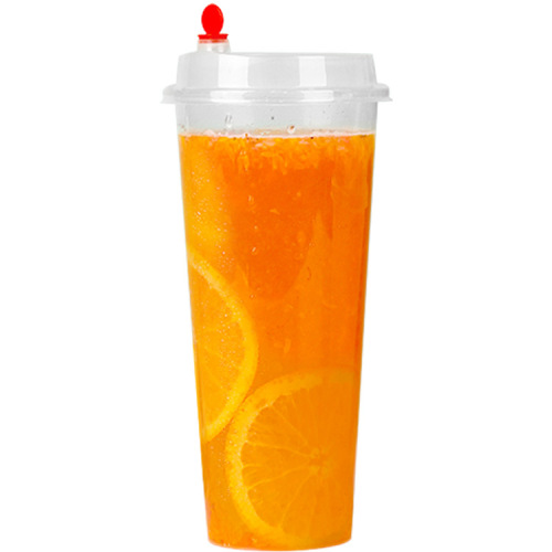 Dingshan 90mm Disposable Tea Cup Commercial Transparent Frosted Thickened Juice Cup Cold and Hot Injection Cup Logo Printing 