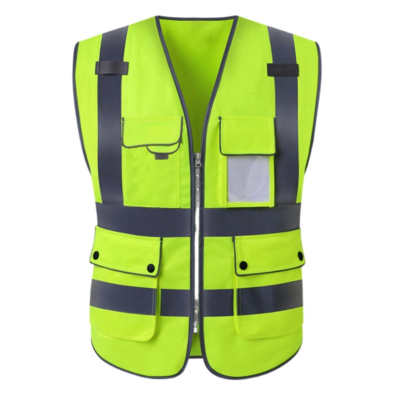 Jinfu chaleco reflectante de construcción chaleco reflectante de tráfico de equitación fluorescente amarillo seguridad ropa reflectante imprimible