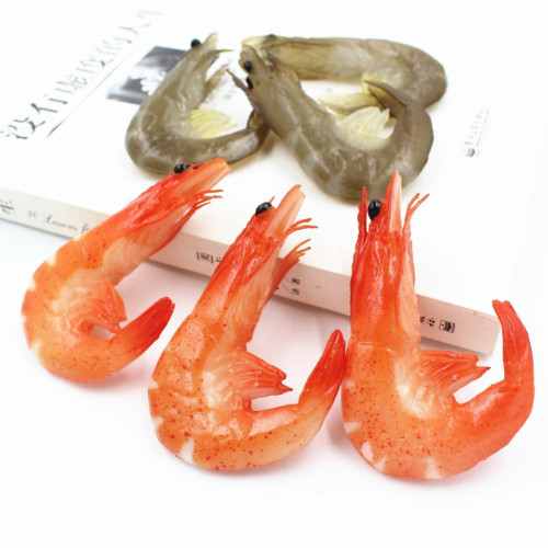 Factory export PVC simulation food toys red and green prawn model ornaments live broadcast display shooting props