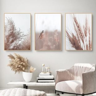 Cross-border Daifa Modern Nordic Autumn Plant Landscape Wheat Ear Reed Bedroom Living Room Frameless Decorative Painting Core Hanging Painting