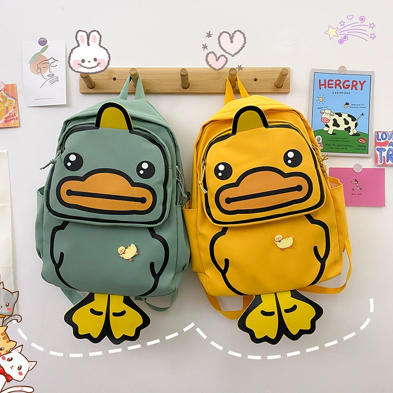 B.Duck, capacious cartoon children's backpack, school bag for students