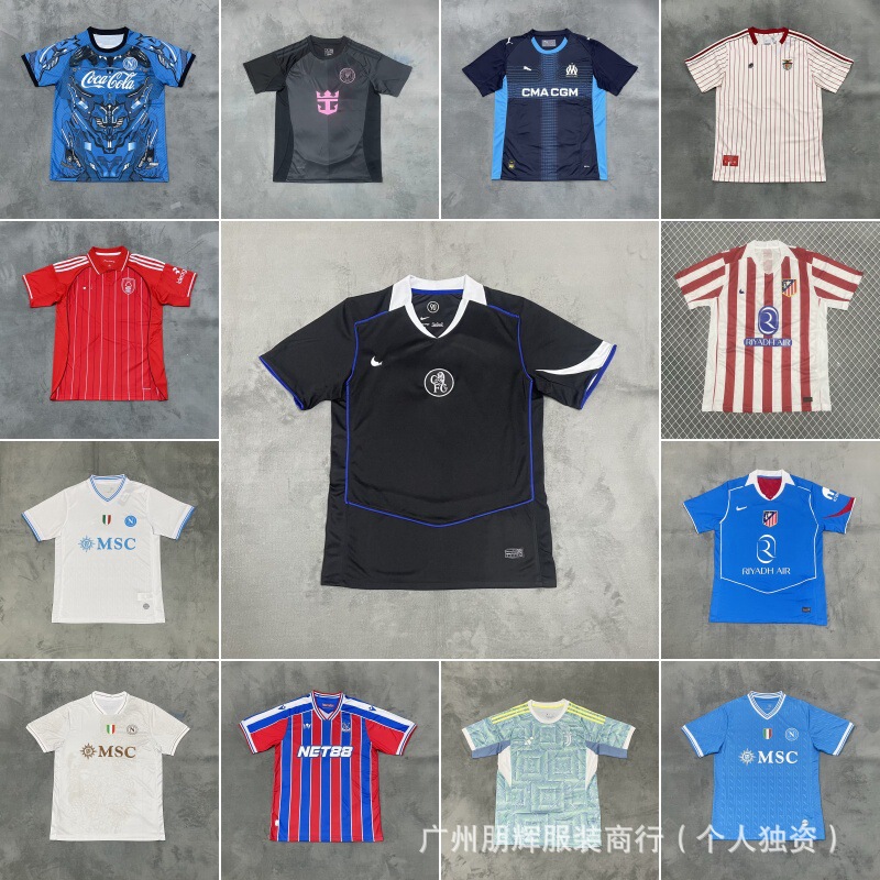 2526 Club Football Jerseys Free Shipping Chelsea Napoli Newcastle Arsenal Short Sleeve T-Shirts