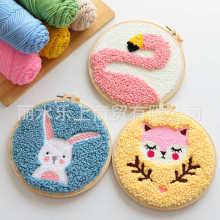 动物款俄罗斯戳戳绣diy手工绣材料包针儿童初学者戳戳毛线画装饰