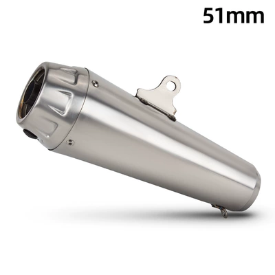 Suitable for Modified Exhaust Pipes Italian Arrow Domestic Arrow Brand Silencer Back Pressure Tail Section Universal Exhaust Pipe (Motorcycle exhaust pipe) - stainless-steel-titanium-color-51mm-welded-lifting-lugs