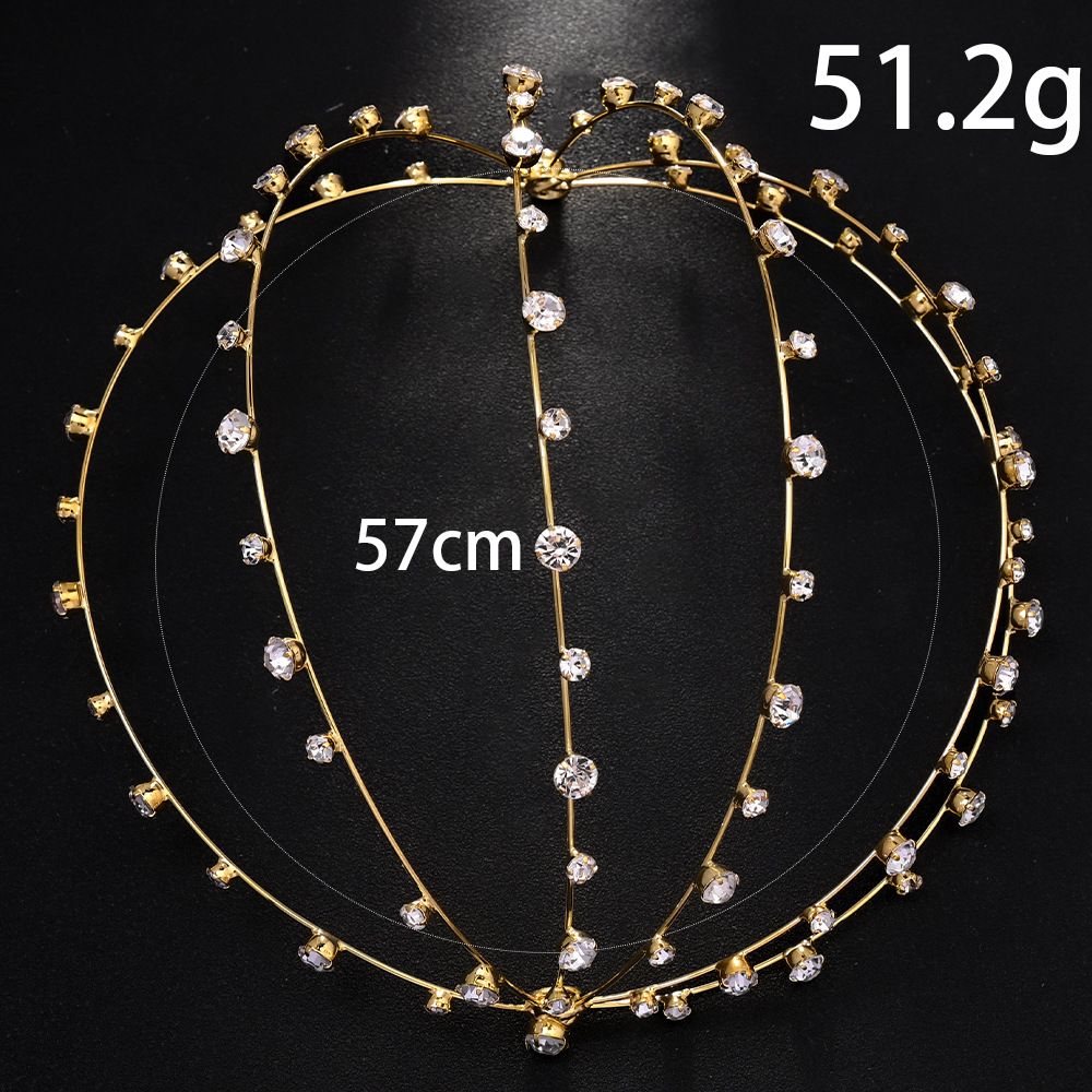 Cross-border nuevo diseño de banda de cabello multicapa de diamante de agua personalidad accesorios de tendencia banda de cabeza