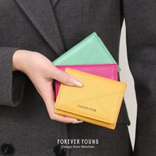 FOREVER YOUNG新款纯色女款高级感零钱包多卡位 PU purse 卡包女