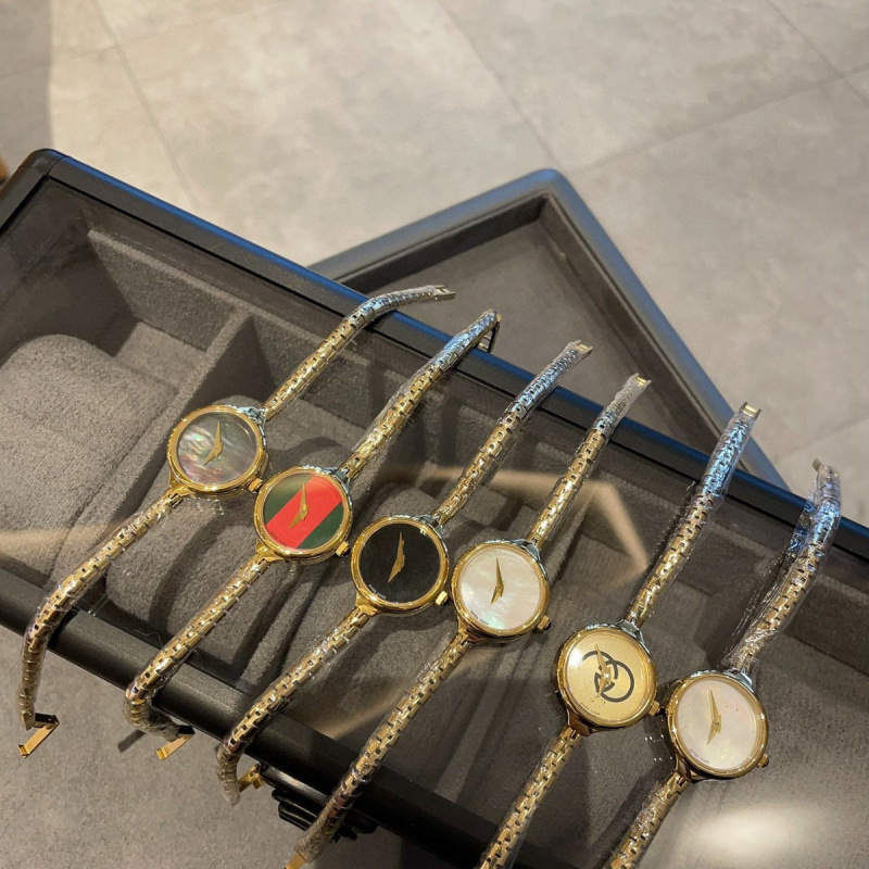 Second-Hand Gucci Compact Quartz Women's Watch, Simple and Versatile Double g Bracelet Style Bracelet Watch