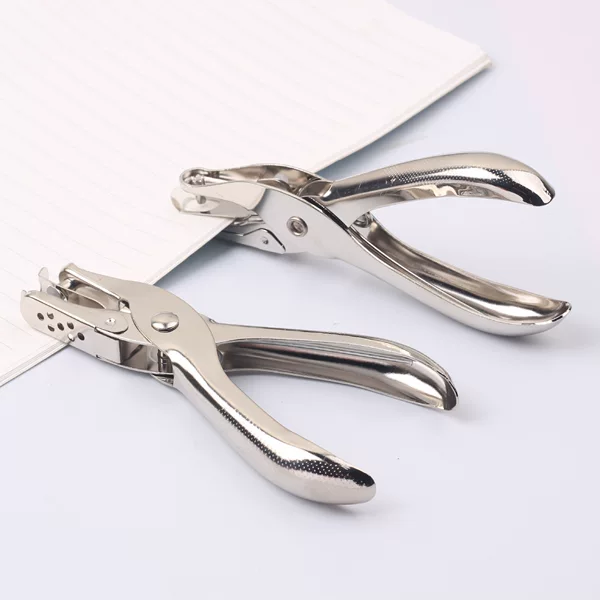 Handheld Metal Stationery Punch with 6mm Round Hole Diameter, Hole Puncher for Paper, Single-Hole Puncher for Bead Art