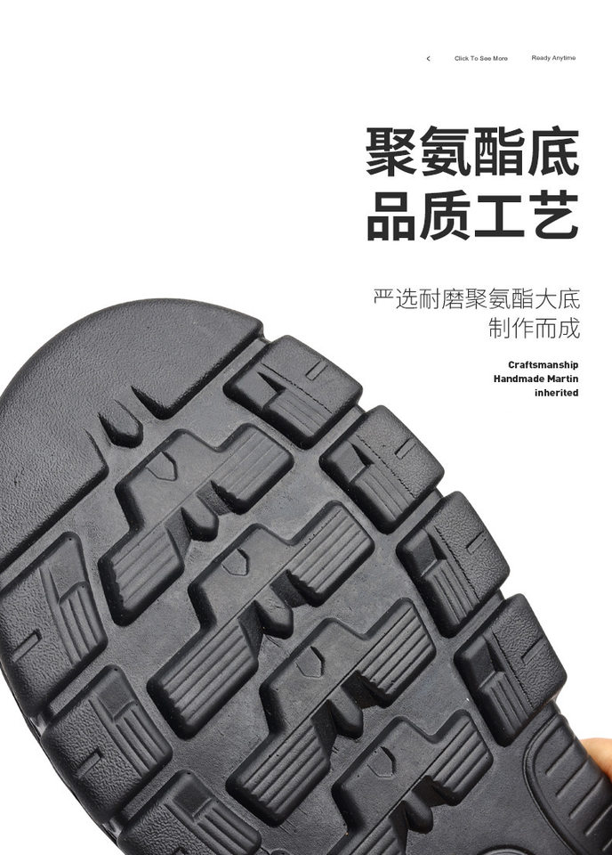 Dép sandal nam da bò hở ngón đi biển chống trượt — nâu, đen chi tiết 9