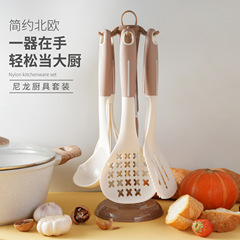 新款外贸跨境厨具套装组合 7件套尼龙厨具耐高温烹饪铲勺厨具现货