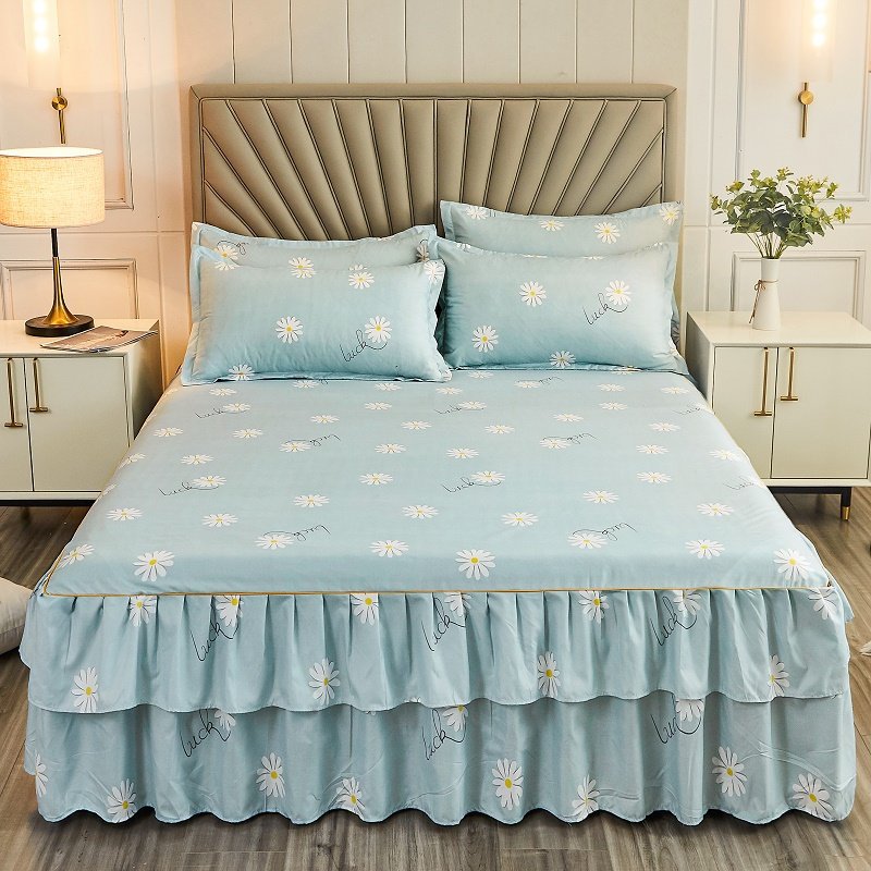 Transfronterizo Simmons cubierta de cama de tres piezas set sábanas de comercio exterior colchón cubierta protectora para cubrir la falda de cama de una sola pieza de falda cubierta de cama 2