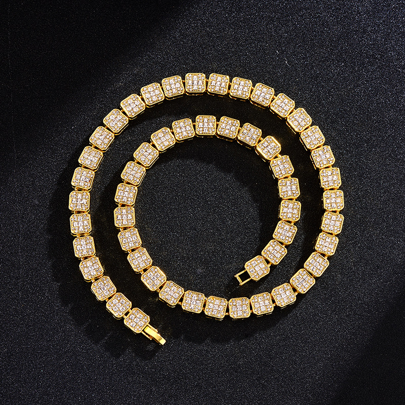 Cadena de azúcar helada con diamantes geométricos y joyas de Instagram de moda para mujer_voghion.com