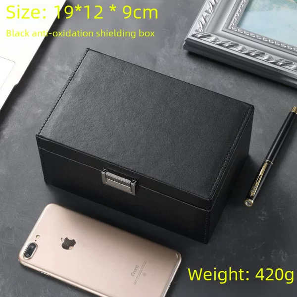 In stock factory wholesale black plus size 7-inch mobile phone signal shielding box RFID car key function shielding box