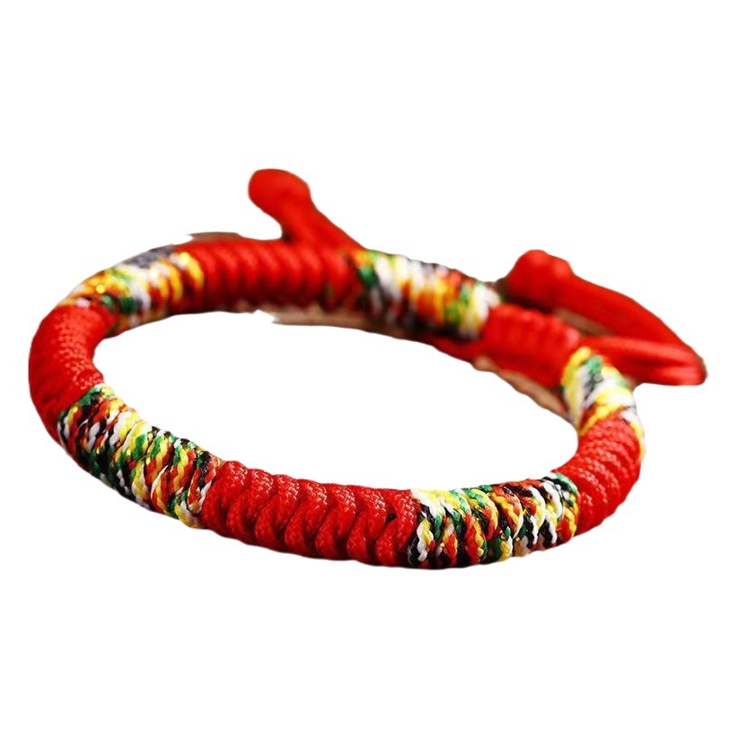 Colorful Rope Hand Rope Benmingnian Red Rope Bracelet for Boys and Girls Couple Handmade Woven Rope for Gift Pure Handmade
