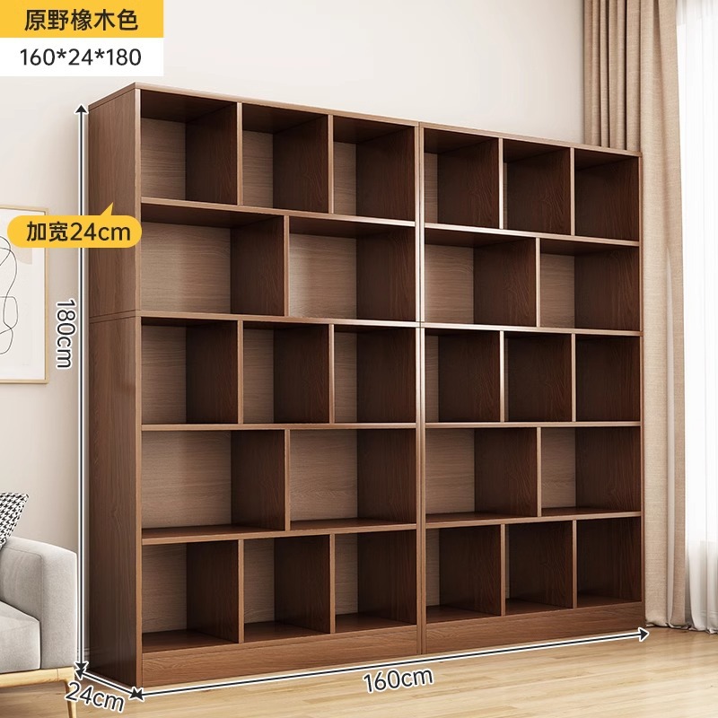 Estantes de madera maciza Estantes de piso sala de estar Oficina archivador contra la pared Gabinete de madera Gabinete de biblioteca doméstica