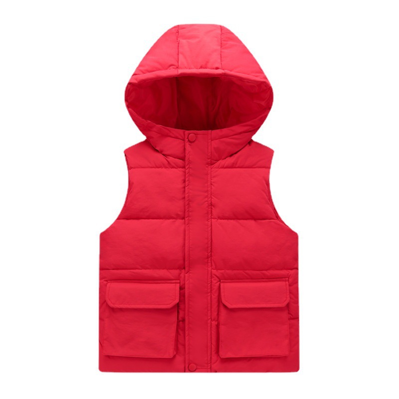 Otoño e Invierno ropa de los nuevos niños de los muchachos engrosada Chaleco de algodón chaleco medio y grande de los niños estudiante abajo Chaleco de algodón