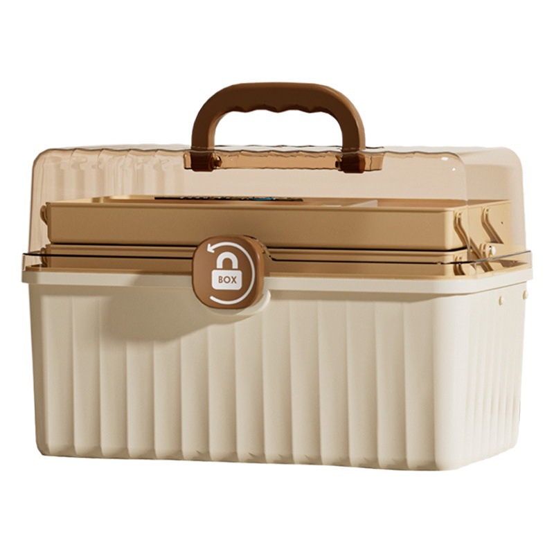 新型クリーム風収納ボックス家庭用厚手多層収納ボックス整理ボックスごみ大容量プラスチック収納ボックス