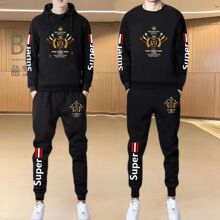 传奇保罗秋冬男士卫衣休闲运动套装韩版潮流运动服款连帽加绒加厚