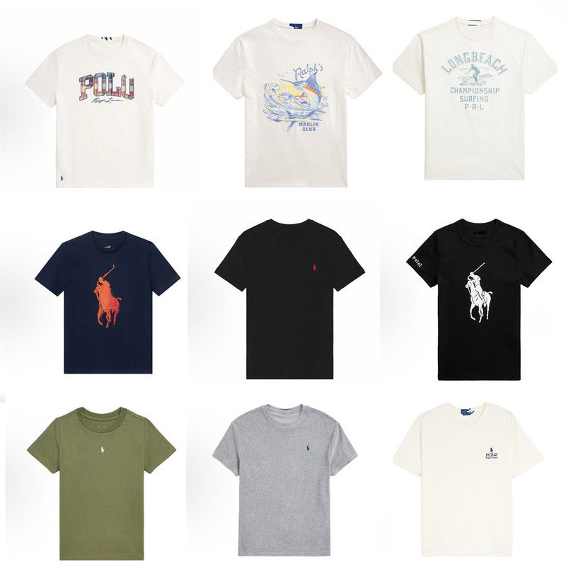 Polo Ralph Lauren T-Shirt Printed Cotton Polo Short-Sleeve Couple's Matching Style