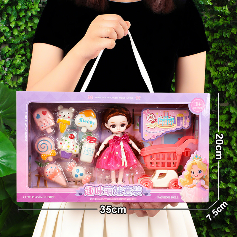 (35cm gift box) dessert trolley set doll