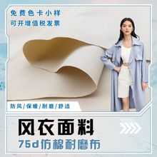 圣汇 75d仿棉耐磨布 秋冬新款平纹户外风衣布料 弹力羽绒服面料