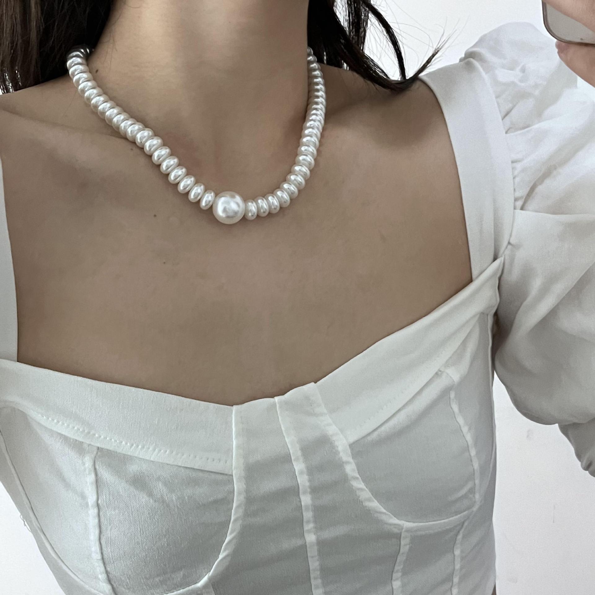 Womenu0027S Simple Style Geometric Imitation Pearl Pearl Necklace Beaded