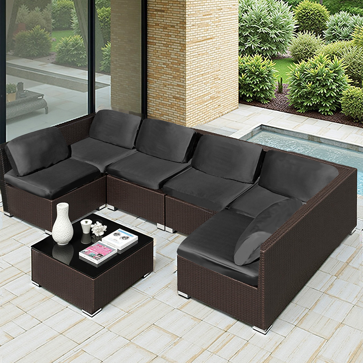 Cross-border New TPU Coated Waterproof Milky Silk Sofa Seat Cushion Cover Full Wrapping Elastic Outdoor Combination Sofa Cover Slipcover