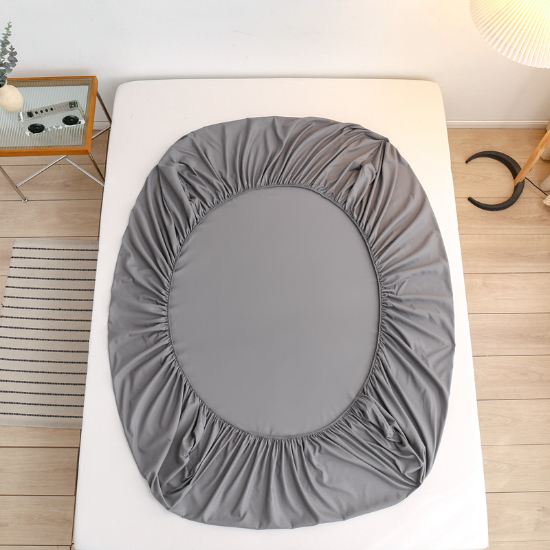 Amazon Solid Color Fitted Sheet Simple Bed Cover Protector Mattress Dustproof Protective Cover Full Wrap Bed Cover Wholesale Fitted Sheet Style