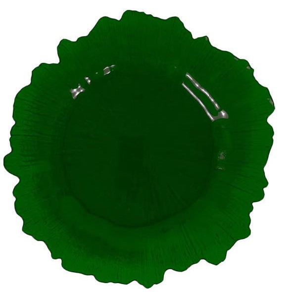 Nuevo diseño de decoración de mesa de boda plástico transparente cargador de borde irregular placa de melamina transparente redonda