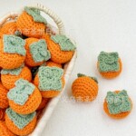 手工钩织编织毛线水果柿子事事顺利DIY钥匙扣包服饰配件挂件挂饰