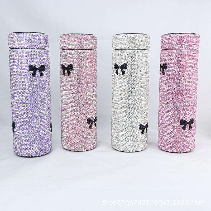 Cross-Border Diamond-Encrusted Thermos Cup 304 Stainless Steel Water Cup 12 Hours Thermal Insulation Led Temperature Display High-Value Thermos Pot Cross-Border Diamond-Encrusted Thermos Cup 304 Stainless Steel Water Cup 12 Hours Thermal Insulation Led Temperature Display High-Value Thermos Pot