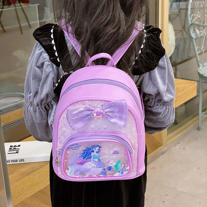 Jardín de infantes bebé mochila adorable arco transparente arena movida mochila de niñas nueva mochila de niños con sequillas