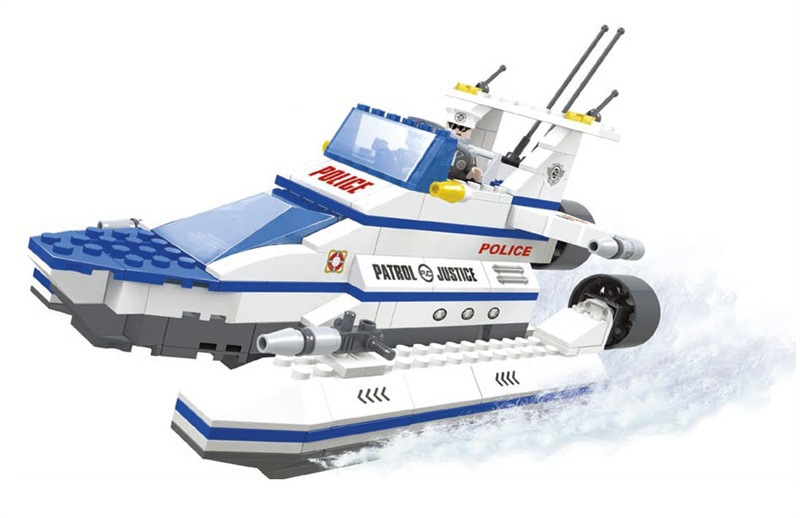 奥斯尼军事系列特警联防队益智拼装拼插警察玩具男孩积木23601