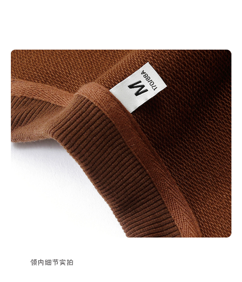 登爵男装2022秋季新款 重磅380克高品纯色全棉卫衣 圆领