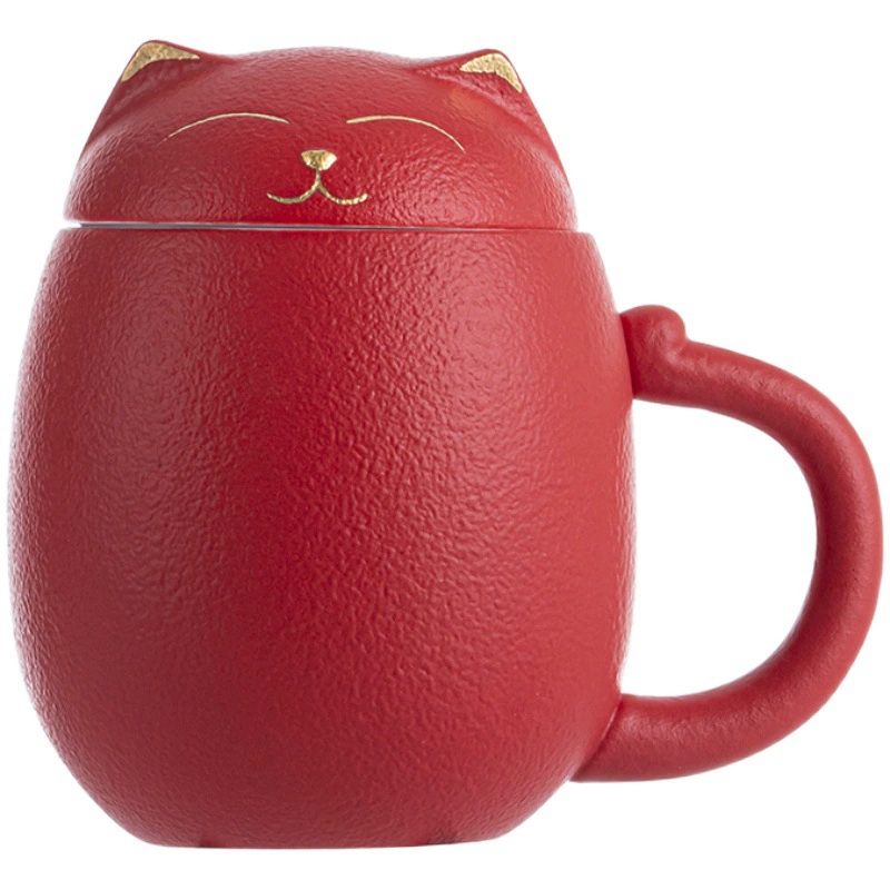Creative tea cup, capacious ceramic cigarette holder engraved, for luck