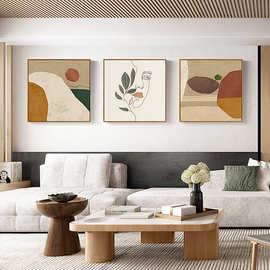 北欧ins侘寂赤贫风客厅装饰画抽象挂画卧室餐厅沙发背景墙画ins风